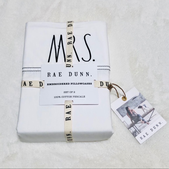🆕Rae Dunn 2pk MR/MRS Standard Size Pillowcases - Picture 2 of 5